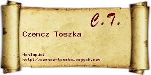 Czencz Toszka névjegykártya
